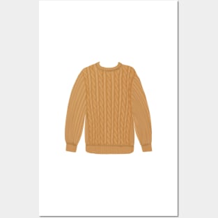 Orange knit sweater Posters and Art